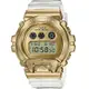 CASIO卡西歐 G-SHOCK 金屬錶圈 透明手錶-金色_GM-6900SG-9_49.7mm