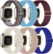 Chinber Bands Compatible with Fitbit Sense Bands/Fitbit Versa 3 Bands/Fitbit Versa 4 Bands/Fitbit Sense 2 Bands for Women Men, Soft Adjustable Nylon Sport Band for Fitbit Sense/Versa 3/Versa 4/Sense