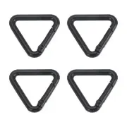 4Pcs Triangle Key Ring Spring 1" Metal Spring Rings Buckle Clips Black