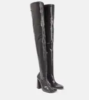 [Amina Muaddi] Amina Muaddi Marine Stretch 95 latex over-the-knee boots AU 6 grey