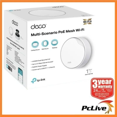 TP-Link Deco X50-PoE 1 PACK AX3000 Dual Band Mesh WiFi6 System PoE Gaming Router