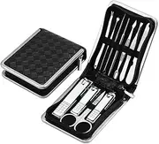 Black Manicure Set Portable Household Nail Clippers Set Beauty Manicure Care Tool (11-Piece Set) Pedicure Kit