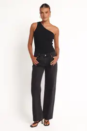 [PUP122] Rollas Heidi Low Rise Jeans - Stone Black 26 black wash