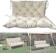 Garden Swing Chair Cushion with Backrest Soft and Thick Bench Pads for Outdoor Bench 2 3 Seater Lounger Replacement Seat Mat for Patio Furniture Comfy Indoor Bench Cushions for Garden or Pat