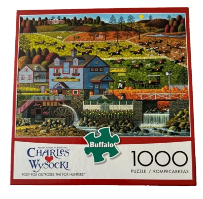 Buffalo Games 1000 Piece Puzzle Charles Wysocki Foxy Fox Outfoxes Fox Hunter NEW