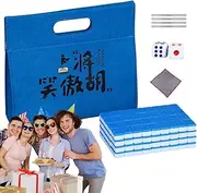 Mahjong Tile Set, Compact Table Mahjong Game for Family Fun, 0.94x0.67 inches Complete Board Game with Tablecloth, Carrying Bag, Dice, and Ruler for Leisure Time Activities