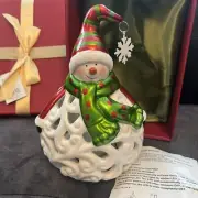 Christmas Snowman with Flameless Candle 2 Settings, QVC holiday
