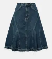 [Re/Done] Re/Done Pleated denim midi skirt 24 blue