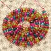 5x8mm Multicolor Tourmaline Gemstone Faceted Abacus Loose Bead 15'' AAA
