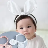 在飛比找Yahoo奇摩購物中心優惠-UNICO 韓版 兒童可立式超大棉布兔耳朵髮帶