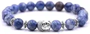[Self-Discovery Mala] Handmade Buddha Charm Bracelet – Healing Stone Beads Bracelet with Buddha Charm, Mala Beads Yoga Beads – Stretch Bead Bracelet for Men and Women
