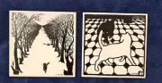 Metropolitan Museum of Art Ceramic Cat Tiles Trivet Wall 1994 Set 2 **NEW**