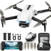 Drone with Camera for Adults, 2K HD GPS Drones Auto Return, Follow White
