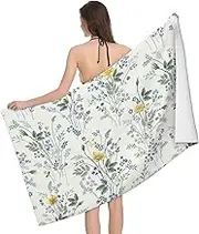 JBYJBX Blue Flower Floral Pattern Roses Print Beach Towel Quick Dry Sandproof Microfiber Beach Bath Towel for Travel Pool Camping