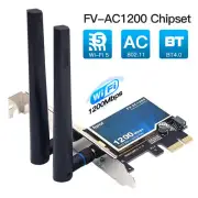 Desktop PC PCI-E WiFi Bluetooth Card 1200Mbps Dual Band Wireless Network Adapter