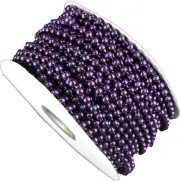 Pearl Plastic Beads on a String 4MM Faux Craft ROLL 24 yds (purple)