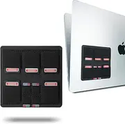 Afterplug Ultra Slim Stick On SD and MicroSD Card Holder with Reusable Adhesive for laptops, 9 Card Slots Supports up to 5 SD Cards and 4 MicroSD Cards, Black