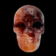 Fire Quartz Hematoid Skull 2 Inches Hand Carved Crystal Carving