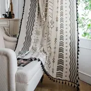 Boho Curtains 2 Panels Light Filtering Semi 59"W x 63"L (Pack of 2) Geometric
