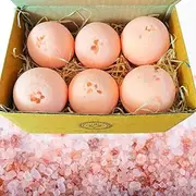 Aaranyam Detoxifying Himalayan Pink salt Fizzy Aromatic Bath Bomb (75g Each) - Pack of - 6 Detoxifying great for body polish with goodness essential oil makes great grooming men & women