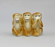 9942485 Porcelain Figurine 3 Monkeys of Wisdom Nikko Braun Wagner & Apel 7x3x6cm