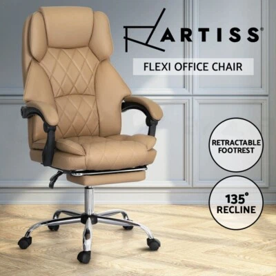 Artiss Executive Office High-back Chair Computer Gaming Chairs Leather Footrest