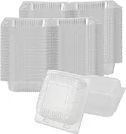 MOUYAT 120 PCS 5.3 Inch Cake Slice Boxes, Individual Clear Cake Boxes for Cake Portions, Square Cupcake Box with Lids, Dessert Plastic Food Container for Muffins, Sandwich, Cheese, Hamburger