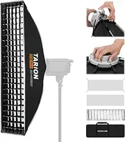 TARION Foldable Strip Softbox for Lighting - 30x120cm / 1x4ft Bowens Mount Stripbox with Grid One-Step Setup Photography Soft Box for Professional Studio Filming Interview Lighting SQ-30120F SOFTBEAM