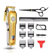 CIICII Cordless Professional Hair Clippers Men GOLD Electric Razor Buzz Cut Fade
