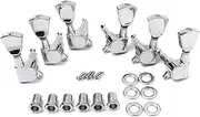 Kisangel Set of 6 Chrome Banjo Tuning Pegs Machine Heads Tuning Keys for 3l3r Guitars