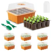 Seed Starter Tray, 6 Pack 72 Cells Plant Grow Kit with Adjustable Humidity Ve...