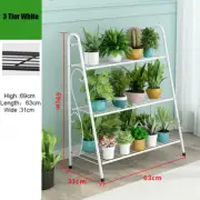 3 Tiers Metal Plant Tiered Stand Garden Flower Shelf Ladder Shaped Display Rack