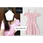 A&F ABERCROMBIE&FITCH GIRL COLD-SHOULDER DRESS 波西米亞露肩洋裝-粉紅