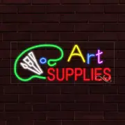 NEW "ART SUPPLIES" w/LOGO 30x12x1 INCH LED FLEX WINDOW/WALL INDOOR SIGN 30935
