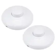 Inline Foot Pedal Push Button Switch,Lamp Control ON/Off Footswitch White 2Pcs