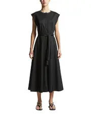 Peserico Belted Cap Sleeve Midi Dress