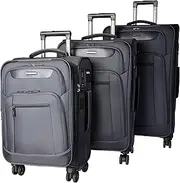 [Dejuno] Executive 3-Piece Spinner Luggage Set with USB Port, One_Size, Executive 3-Piece Spinner Luggage Set with USB Port