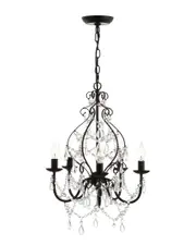 JONATHAN Y Designs Maura 5-Light 26.5-98.5in Crystal & Metal Chandelier