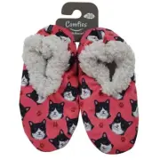 Black & White Cat Slippers - Non Slip
