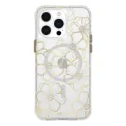 NEW Case-Mate Floral Gems MagSafe Case For iPhone 15 Pro Max - Gold *AU STOCK*