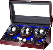 [CFZSALK] Automatic Watch Winder Box 6+10 Watch Storage Box Piano Paint Finish Built-in Illumination for Man Women Watches Watch Winder Display Watch Box Case Watch Storage KeYJ