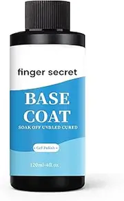 Finger Secret Base Coat Gel Polish, 120ml Protection Foundation for Nail Art Manicure, Soak Off UV LED Nail Lamp, DIY Gel Nail Polish