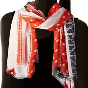 NEW Sperry Top-Sider “A Passion for the Sea” Nautical Fringed 72" Scarf