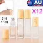 12PCS Roller Essential Oil Roll On Ball Glass Bottle Rollerball Perfume 5ml 10ml