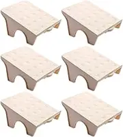 MOTRAIN 6Pcs Shoe Stacker Slots, Double Layer Space-Saving Shoe Organizer, Non-Slip Design, Increases Storage by 200%, Ideal for Closets, Hallways, or Bedrooms (khaki)