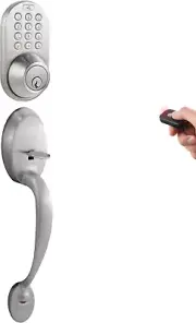 BXF-02SN Digital Deadbolt Door Lock and Passage Handleset Combo with Keyless Ent