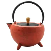 Ja-unendlich Cast Iron Teapot with Stainless Steel Infuser - Pop Red / Black