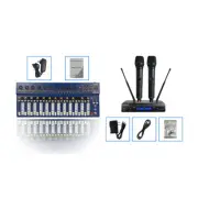 14-Channel Studio Mixing Console DJ Bar Live MP3 USB BT Mixer UHF KTV Microphone