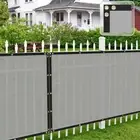 7ft Fence Privacy Screen Light Gray Windscreen Mesh Net Cover for Outdoor 95% UV