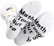 [TOBGBE] 2 Pairs Funny Math Socks Math Teacher Gift Mathematician Gift Back To School Gift Mathematics Teacher Gift
